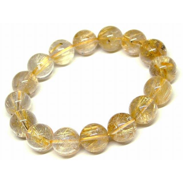 天然石 パワーストーン 66744 タイチンルチルクォーツ 針水晶 13mm