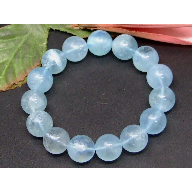 天然石 パワーストーン 66816 アクアマリン 13mm〜14mm AA