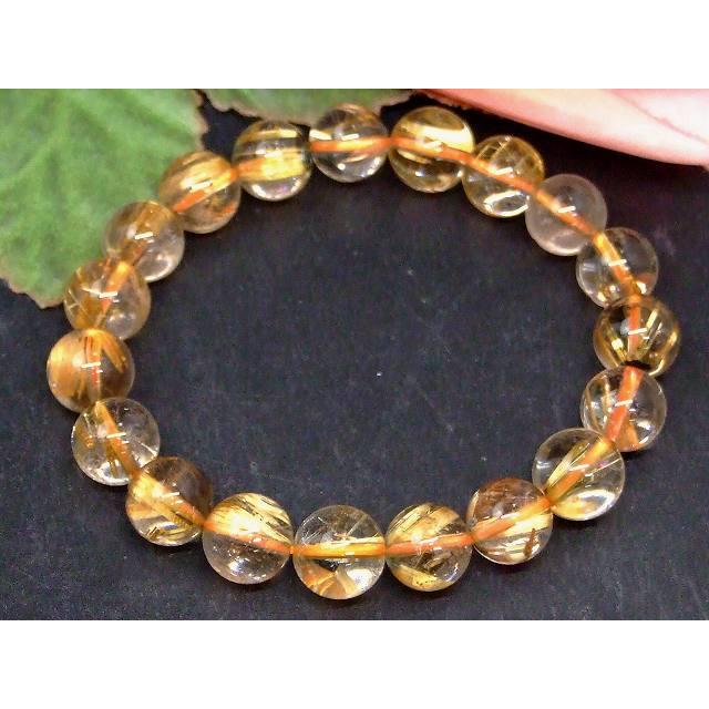 天然石 パワーストーン 67553 タイチンルチルクォーツ 針水晶 10mm