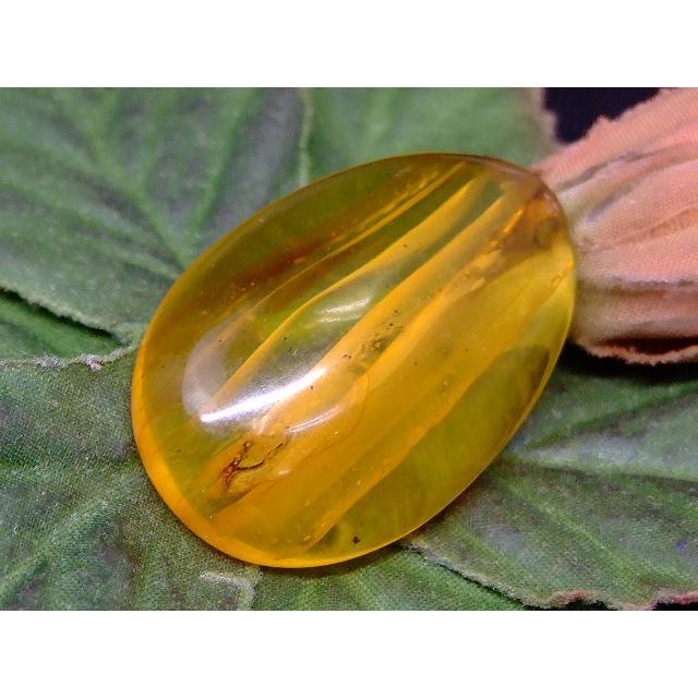 天然石 パワーストーン  67655  虫入り アンバー 琥珀 37mm×24mm 1個売り ルース 裸石 穴あり ペンダントトップ 送料無料 メキシコ産の画像