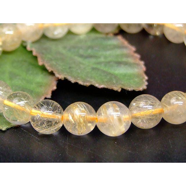 天然石 パワーストーン 68295 タイチンルチルクォーツ 針水晶 8mm A