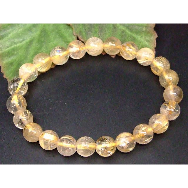 天然石 パワーストーン 68718 タイチンルチルクォーツ 針水晶 8mm A