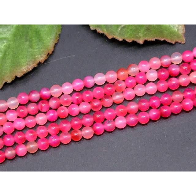 g3-998A 桜アゲート 4mm 瑪瑙 メノウ ピンクカラー 1連39cm 通し針