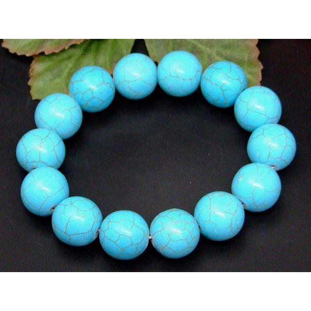 ≪b3-32301F≫○16mm○ターコイズ○トルコ石○ブレスレット○内径18cm