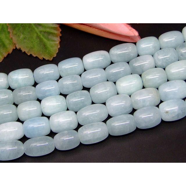 天然石 パワーストーン b3-7129 アクアマリン 16mm×11mm AA 1連40cm