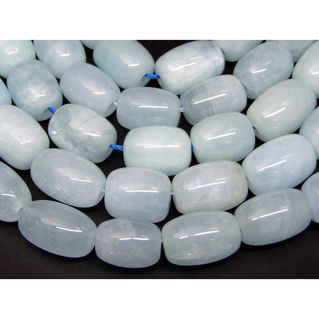 天然石 パワーストーン b3-7129 アクアマリン 16mm×11mm AA 1連40cm