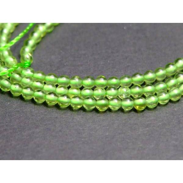 g3-1021 2mm AAA ペリドット 1連39cm 通し針、解説書、1mゴム付き