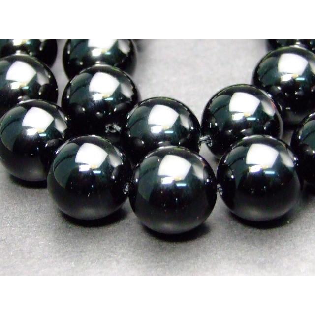 ≪g3-114A≫モリオン 黒水晶 14mm 5A 1連39cm 通し針、解説書、1mゴム
