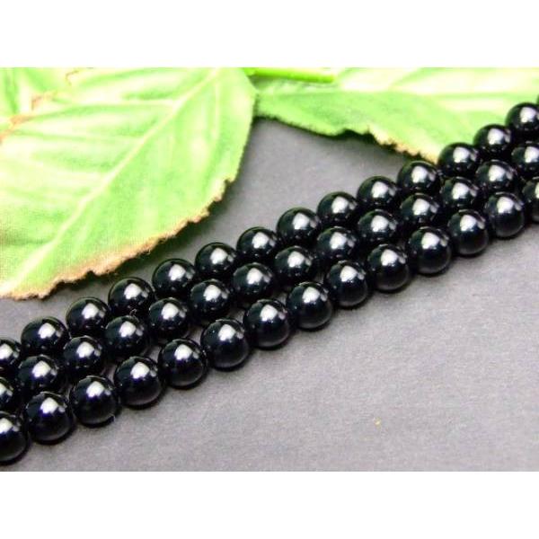 ≪g3-115D≫モリオン 黒水晶 6mm〜7mm 1連39cm 通し針、解説書、1m