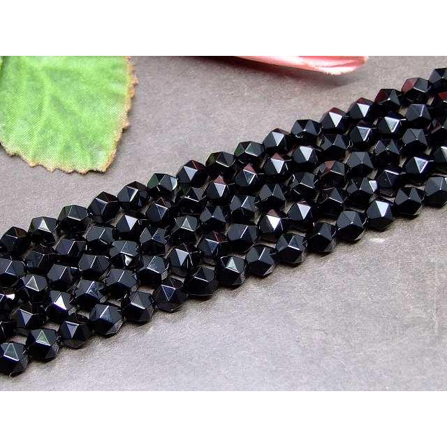 ≪g3-116G≫今月29％OFF モリオン 黒水晶 6mm 5A スターカット 1連39cm
