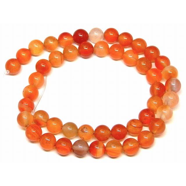 g3-142 8mm 5A カーネリアン ミックスカーネリアン 1連38cm 通し針