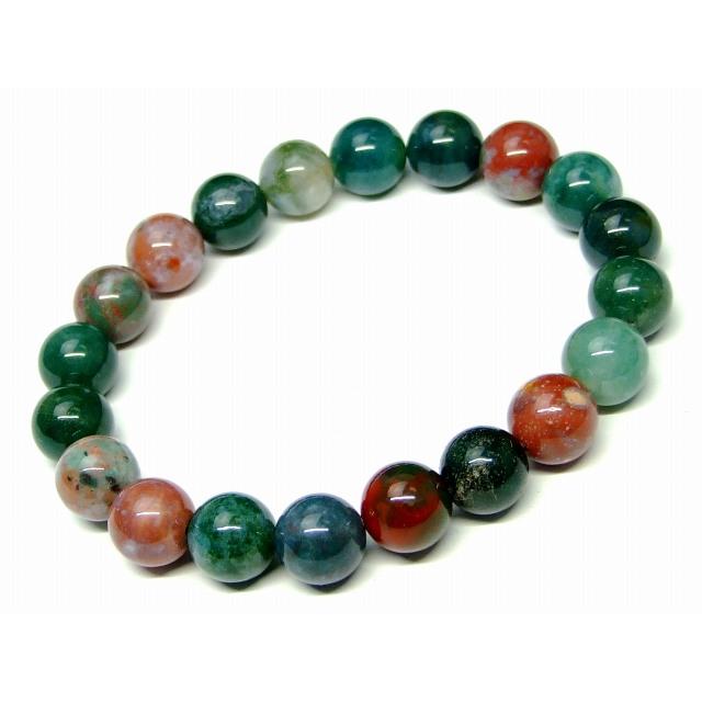 天然石 パワーストーン g3-152K モスアゲート 苔瑪瑙 10mm