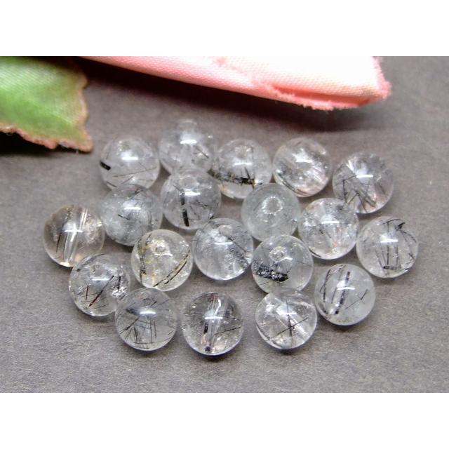 ≪g3-1538W≫6mm 8粒セット ブラックルチル ブラジル産 天然石