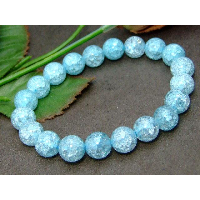 ≪g3-1606C≫送料無料有 10mm 水色 クラック水晶 爆裂水晶