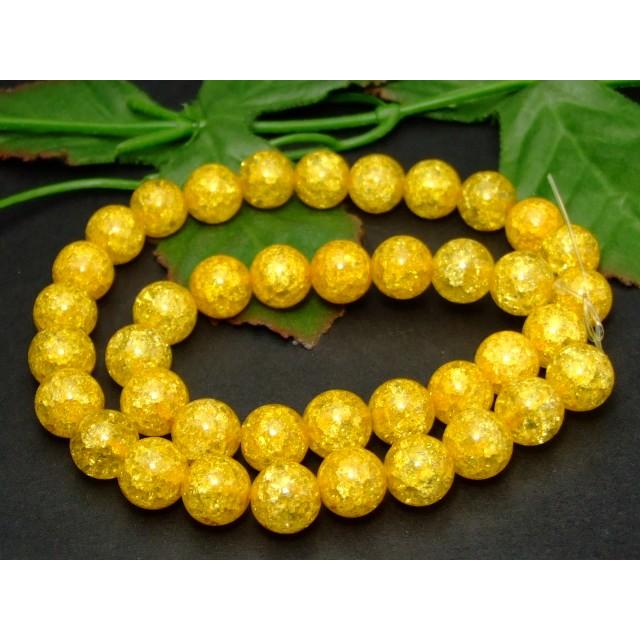 ≪g3-1615G≫送料無料有 10mmゴールドクラック水晶爆裂水晶 1連36cm