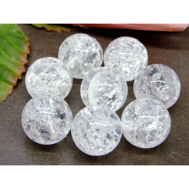 水晶　クリスタル　天然　クォーツ　パワーストーン 天然石 パワーストーン g3-1637R 1粒売り 16mm A クラック水晶