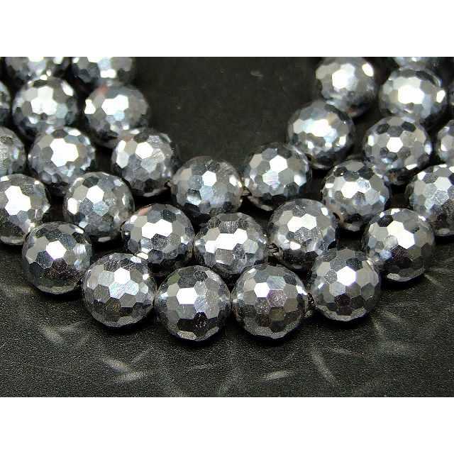 g3-1728D 今月30%off テラヘルツ鉱石 8mm AAA 128面カット 1連約39cm 