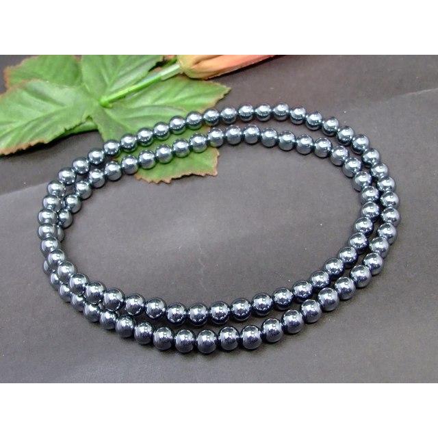 天然石 g3-1733 AAA 6mm テラヘルツ 1連53cm ネックレス 3重