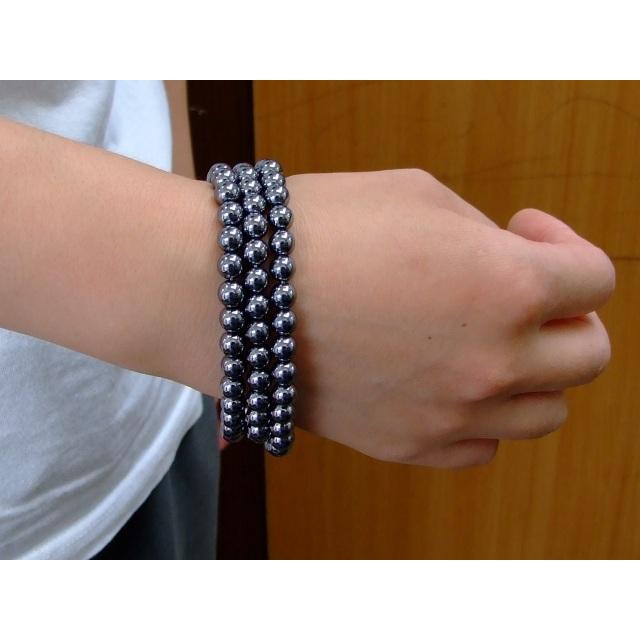 天然石 g3-1733 AAA 6mm テラヘルツ 1連53cm ネックレス 3重