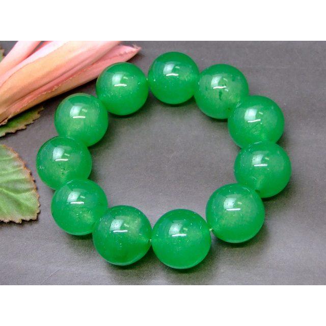 天然石 パワーストーン g3-1M 濃緑翡翠 20mm A ヒスイ ブレスレット