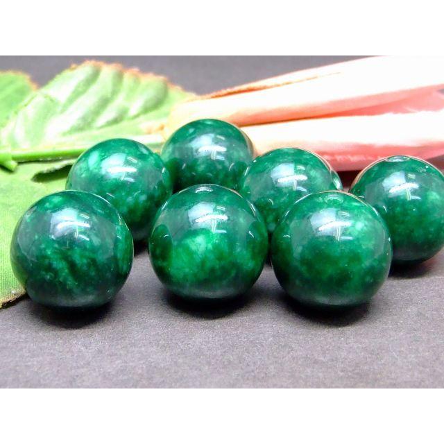 天然石　緑石 天然石 パワーストーン 49153D 1粒売り 20mm A級 濃緑 翡翠