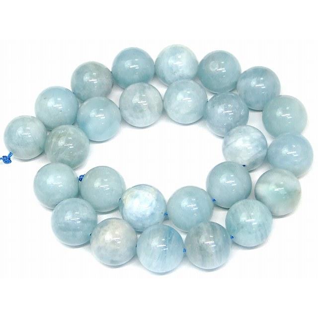 【アクアマリンページ】 天然石 パワーストーン g3-205M アクアマリン 15mm〜16mm AA 1連39cm