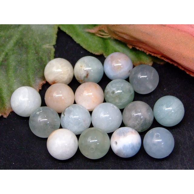 天然石 パワーストーン g3-206C アクアマリン 8mm A 4粒セット