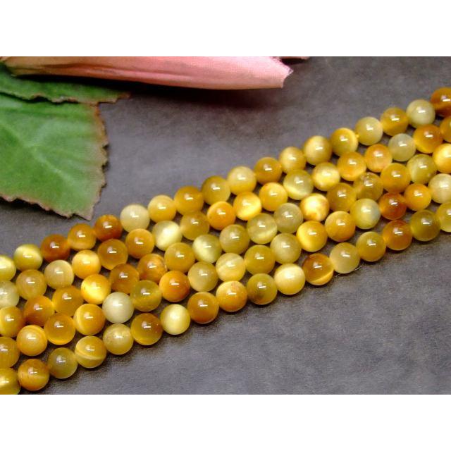 ≪g3-2112≫ホワイトタイガーアイ 虎目石 6mm AA 1連37cm通し針、解説