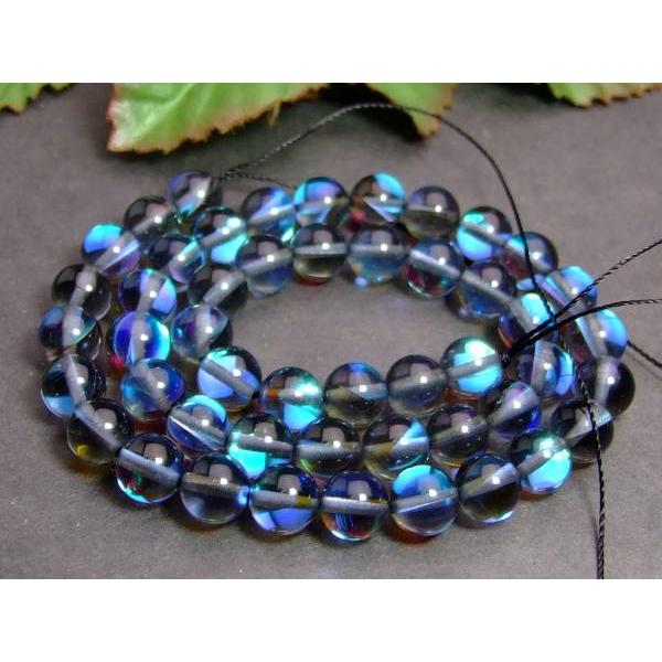 ≪g3-214A≫ 8mm ラブラドライト ブラック ルナフラッシュ 1連37cm 