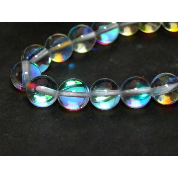 ≪g3-247D≫12mm レインボームーンストーン 月長石 ルナフラッシュ 1連