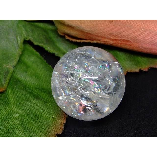 天然石 パワーストーン g3-291B 虹入り 水晶球 21mm 1粒売り 天然サシ