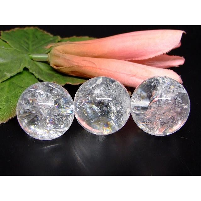 天然石 パワーストーン g3-291B 虹入り 水晶球 21mm 1粒売り 天然サシ