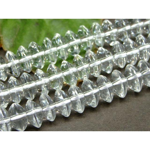 g3-295F 特級 8×4mm ボタンそろばん ソロバン クリスタル 水晶 通し針