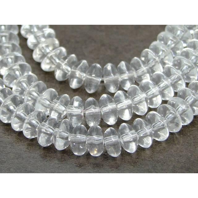 g3-295G 水晶 6mm×3mm そろばん ソロバン クリスタル クォーツ 1連35cm