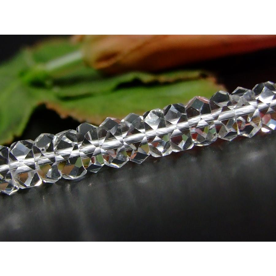 g3-301Y 今月7％off 水晶 8mm×4mm 5A ボタンカット 20面カット 1連39cm