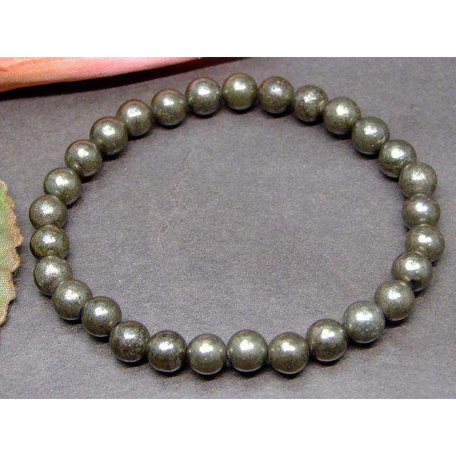 天然石 パワーストーン g3-3311D パイライト 黄鉄鉱 6mm〜7mm