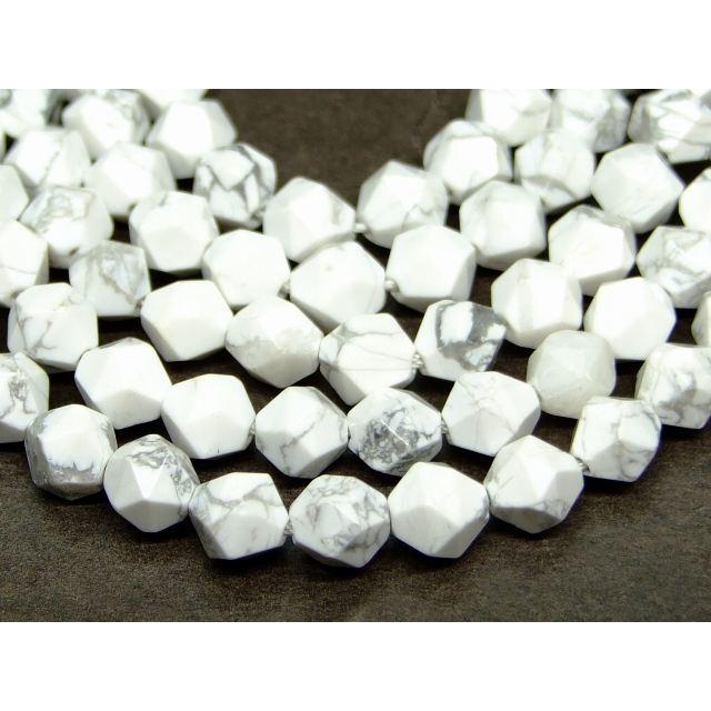 天然石 パワーストーン g3-335A ハウライト 6mm スターカット 1連38cm