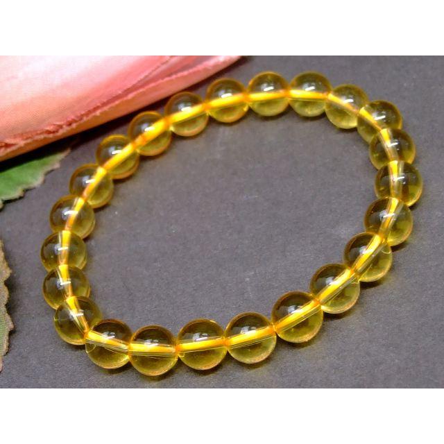 もも ブレスレット シトリン ツァボライト ブレスレット シトリンファントム AA （ブラジル産） 8mm 23玉 No.54