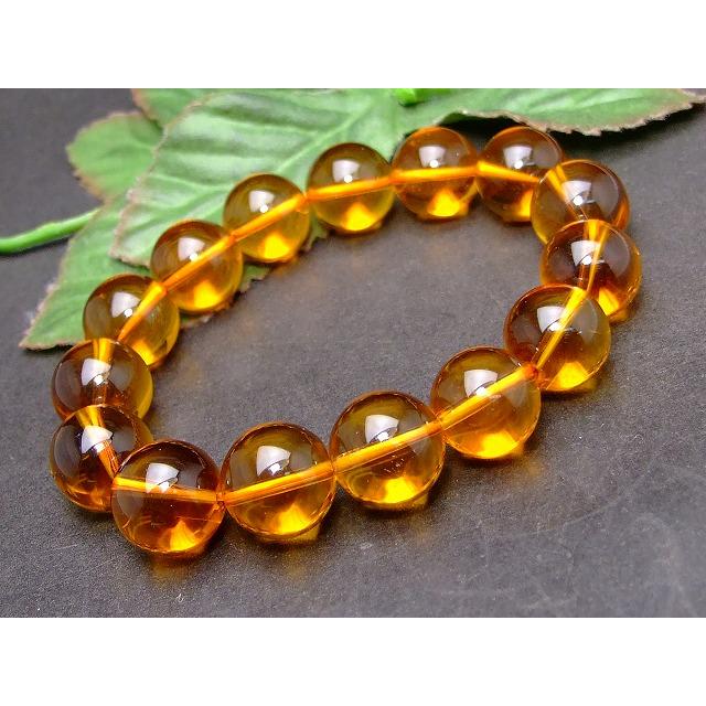 ≪g3-35R≫14mm○5A○シトリン 黄水晶○ブレスレット○内径調整可能