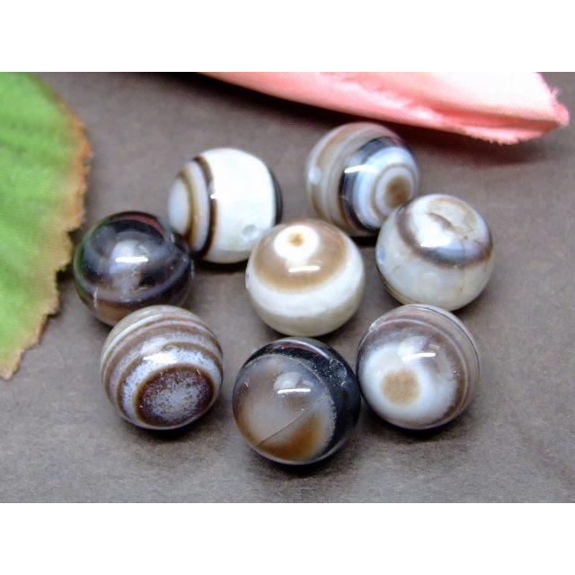 天然石 パワーストーン g3-373C 双眼 チベット 黒天眼石 12mm 5A 1粒