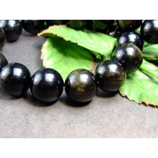 g3-385H 18mm 5A ゴールドオブシディアン 金曜石 1連39cm 通し針、解説