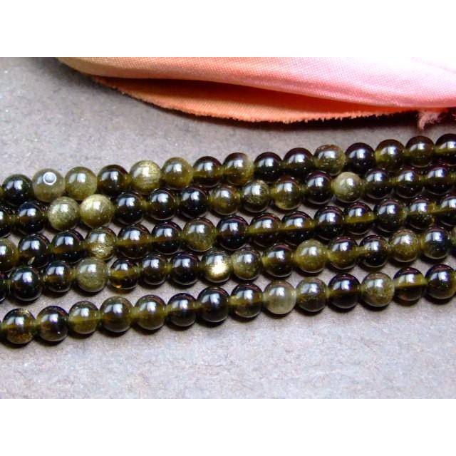 g3-392G 4mm ゴールドオブシディアン ゴールデンオブシディアン 金曜石