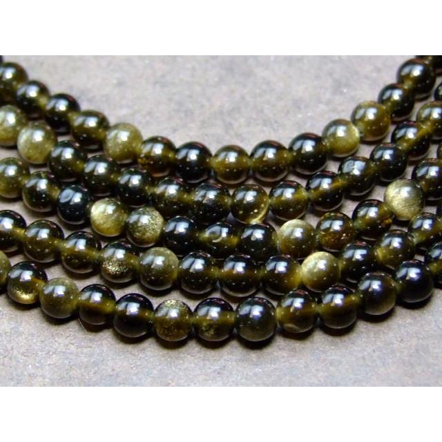 g3-392G 4mm ゴールドオブシディアン ゴールデンオブシディアン 金曜石