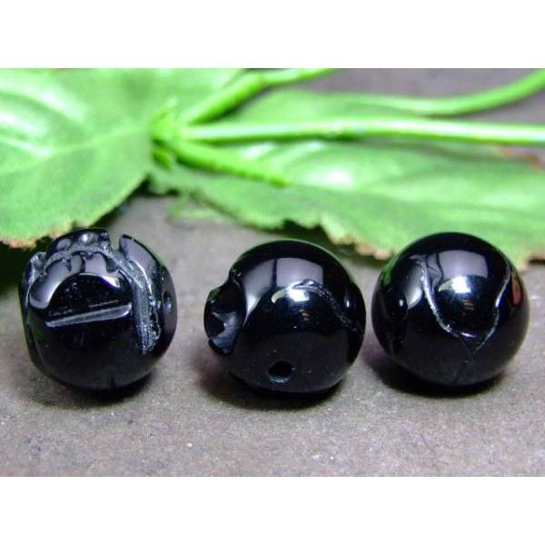 g3-461G 16mm 1粒 手彫 ドクロ 髑髏 オニキス ブラジル産 天然石