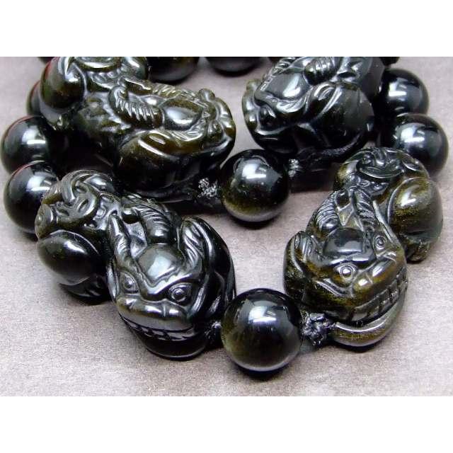 ゴールドルチル&オブシディアン貔貅 パワーストーンブレスレット Amazon.co.jp: g3-463Y ゴールドオブシディアン 貔貅 ヒキュウ