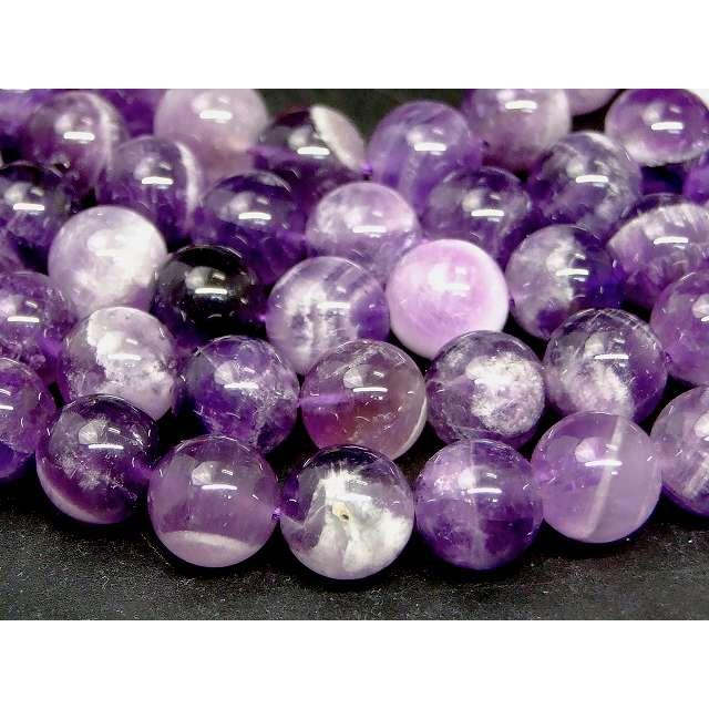 g3-566E ケープアメジスト 10mm エレスチャルアメジスト 1連39cm 通し