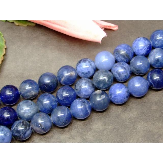 ≪g3-632C≫ソーダライト 10mm A級 1連38cm 通し針、解説書、1mゴム