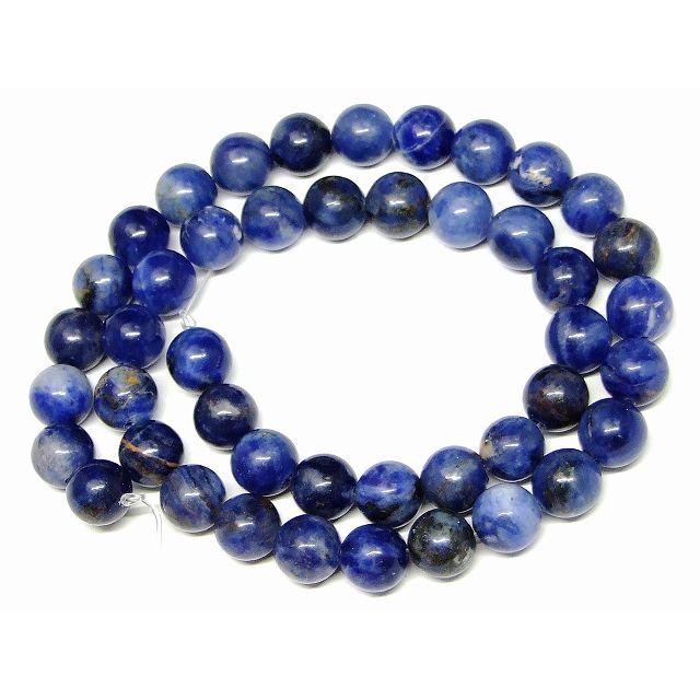 ≪g3-632F≫ソーダライト 8mm 1連38cm 通し針、解説書、1mゴム付き