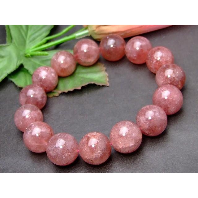 天然石 パワーストーン g3-659W 15〜16mm A ストロベリークォーツ 苺