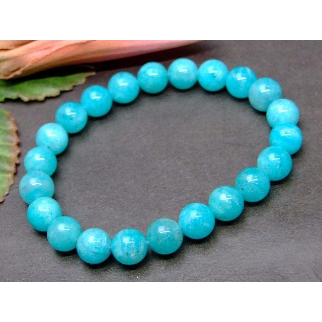 天然石 パワーストーン g3-671K アマゾナイト 9mm〜10mm A